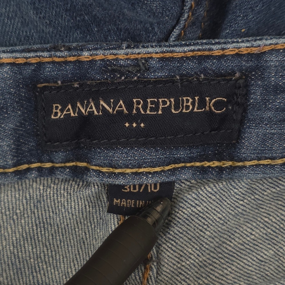 Banana Republic Jeans Size 30 10 Capri Low Rise Medium Wash Cuffed Blue Stretch - Picture 8 of 9